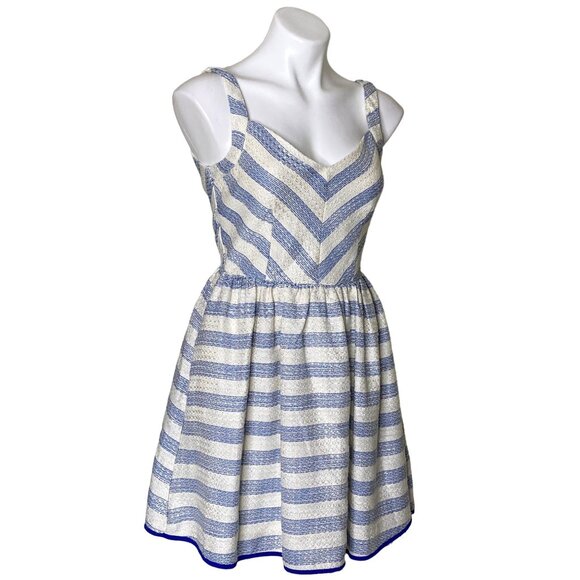 Line & Dot NWT $138 Stripe Stripe Open Back Minidress, Blue White Women's Size S - Picture 5 of 13